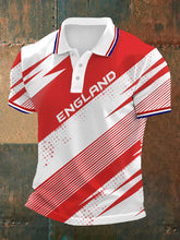 Men's England Print Casual Polo